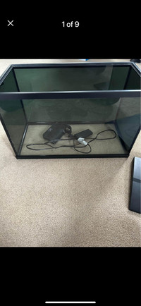 10 gallon fish tank, other items included 