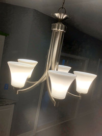 Brushed Nickel Ceiling Light- 5 Bulb