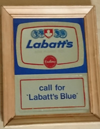 Vintage Labatt's Biere Pilsener Beer Mirror Bar Sign