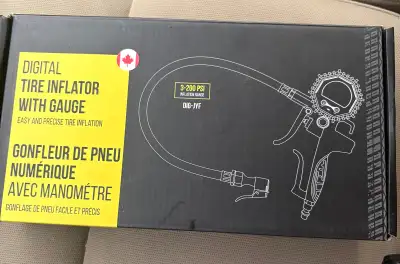 Digital tire inflator with gauge