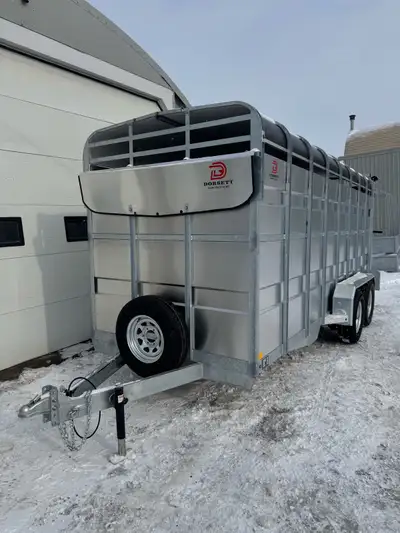 NEW 16’ Dorsett livestock trailer (Cattle trailer) Hot dipped Galvanized frame with aluminum exterio...