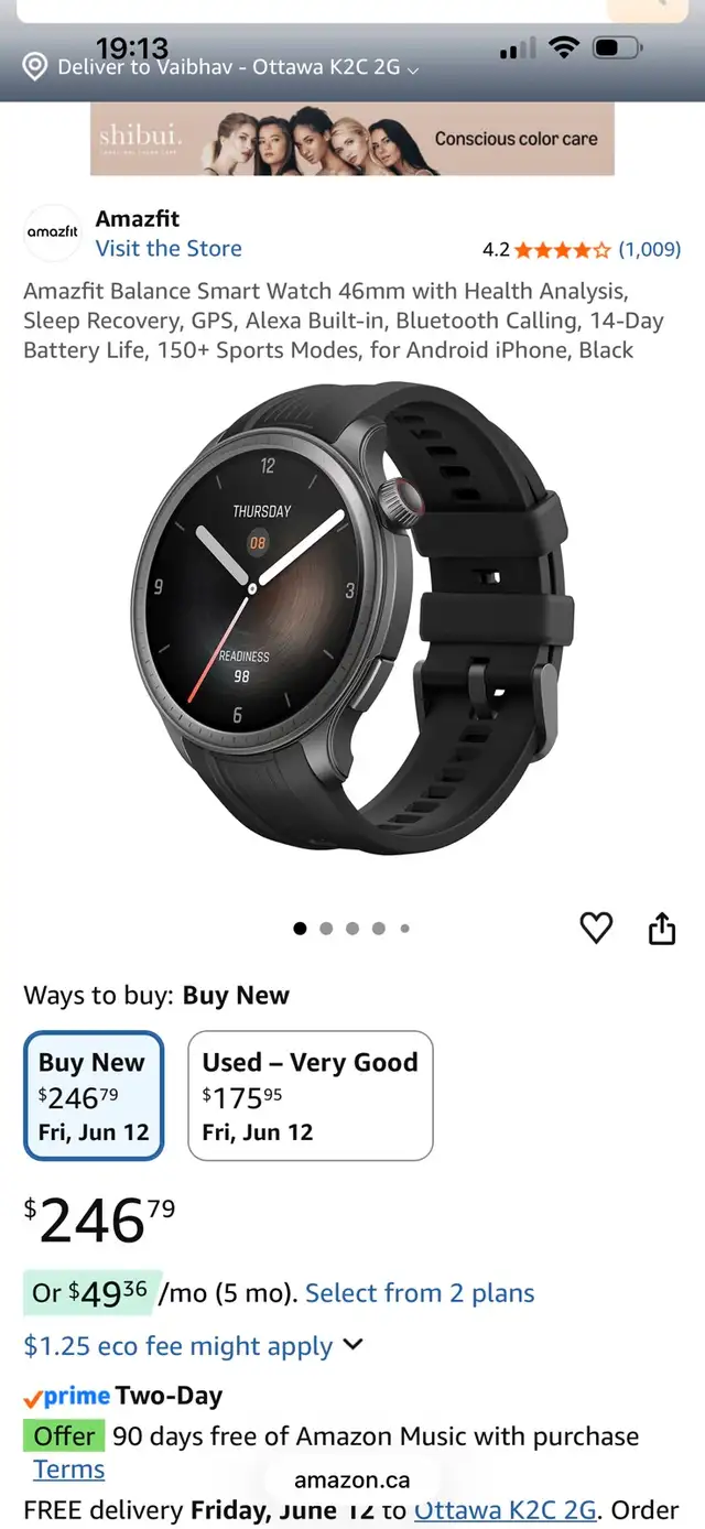 Amazfit Balance Smart Watch in Jewellery & Watches in Ottawa - Image 4