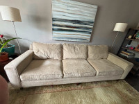Large beige couch sofa