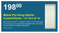 32" and 36"x80" L/R Interior Doors with Pre-Bored Door Knob Hole