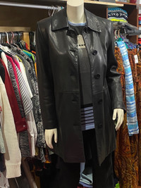 Leather coat, size S-Mby “Calvin Klein”