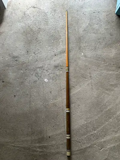 Vintage 2-Piece Pool Cue – Carved Wood Design, View more