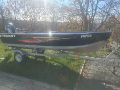 this was freshwater use only.boat is a wide (68")stable,deep hull,14.5` long,split rear seating,20"...