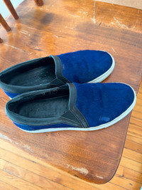 Blue slip on shoes