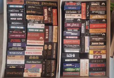 I am offering a large lot of VHS cassettes (with boxes) from a personal collection. Titles include H...