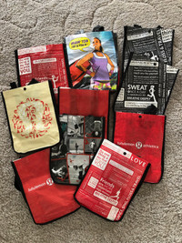 Lululemon reusable bags, large assortment, all new