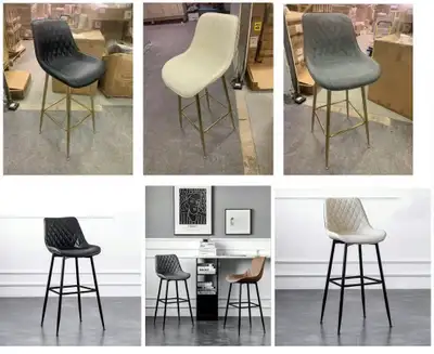 Counter Height Bar stools  Mid-Back PU Leather Bar Chai, View more