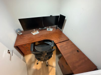 L- Desk and Two Set Drawers