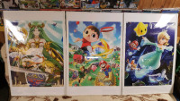 *NEW* Set of 3 framed 2014 CLUB Nintendo Super Smash Bros Poster