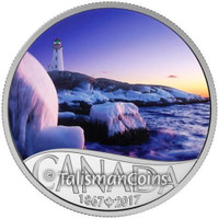 LIGHTHOUSE AT PEGGYS COVE 150th Anniv. Silver Coin 10$ Canada