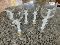 6 Bayel France Frosted Woman Stem Cordial Glasses