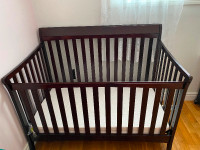 Dark wood crib