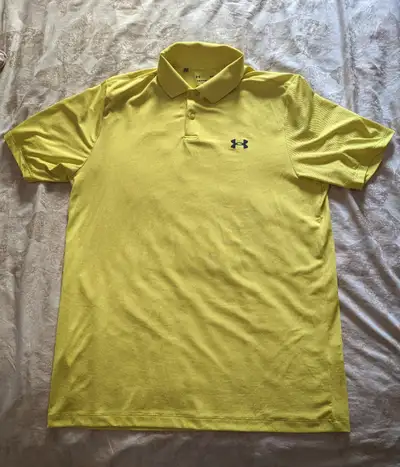 Under Armour The Performance Polo Yellow Shirt. Size is medium and in excellent condition. $20 Firm.