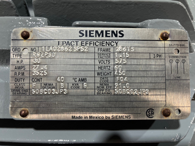 Moteur 30 hp , 575 volt dans Autres équipements commerciaux et industriels  à Saint-Hyacinthe - Image 2