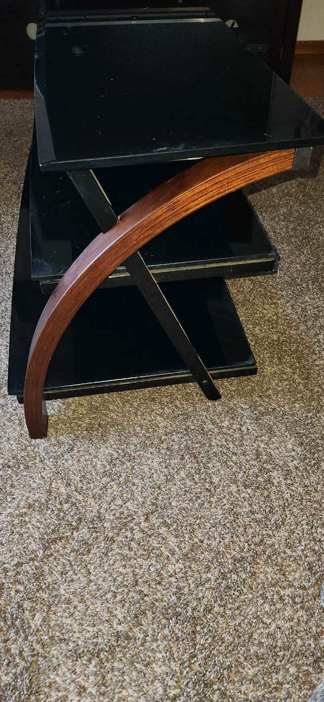 Glass and wood tv stand in TV Tables & Entertainment Units in Hamilton - Image 2
