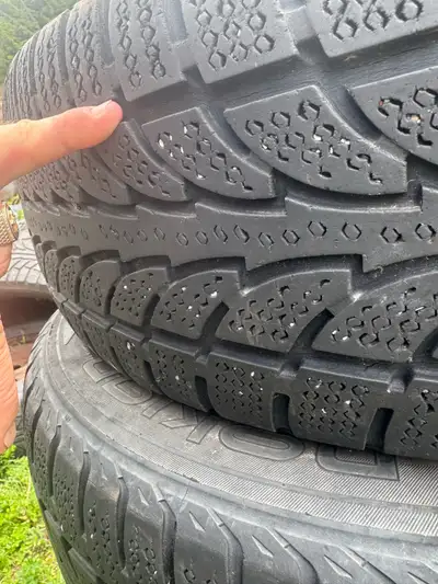Set of all 4 five bolt rims 225/65/17 Tires are like new deep tread Rims have some surface rust, Wou...