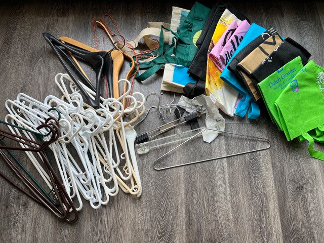 Collection Useful Household items(Variety Clothes Hangers +bags) in Multi-item in Red Deer