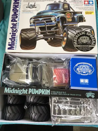 Range 12+ years New Tamiya Model kit RC Radio Control 1/12 Midnight Pumpkin Metallic 2WD Monster Tru...