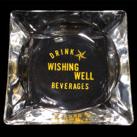 Rare Wishing Well Soda Pop Glass Advertising Ashtray