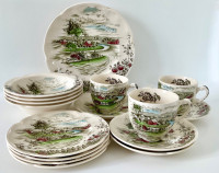 Vintage 1960 Ensemble 18 pces porcelaine Johnson Bros Angleterre