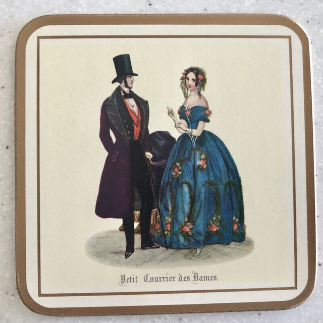 Pimpernel Coasters - 19th Century Fashion - Set of 6 in Arts & Collectibles in Markham / York Region - Image 3