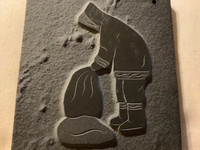 Vintage Hand Carved Inuit Siku Marble & Stone Relief Sculpture