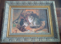 Beautifully Framed Cat and Her Kittens