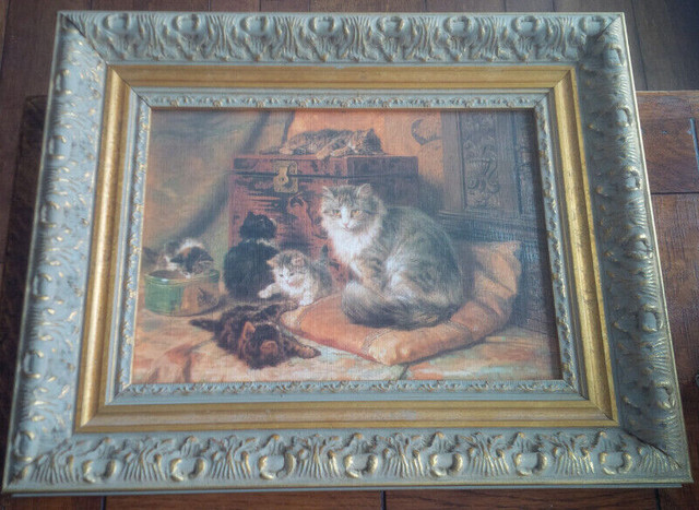 Beautifully Framed Cat and Her Kittens in Arts & Collectibles in Stratford
