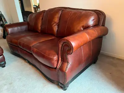Gorgeous 4 Pieces All Leather Sofa Set Can deliver, View more