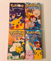 Lot of 4 Pokemon VHS Psychic Surprise Primeape Problems Snorlax