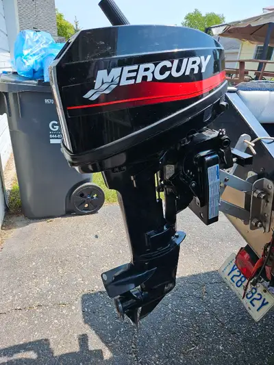 2004 Mercury 9.9 hp stroke outboard for sale. Low hours, brand new bottom end. Starts and runs great...