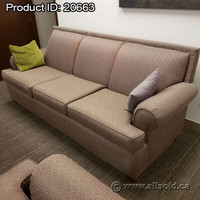 Light Brown Three Seat Sofa Couch with Armchair