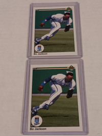 Bo Jackson Rare Upper Deck Error Card NO COPYRIGHT Lot of 2 MT