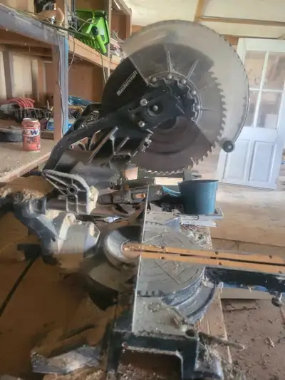 I'm selling a used Mastercraft mitre saw with a 10-inch blade. It's perfect for various woodworking...