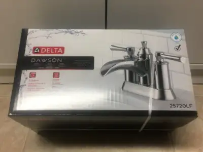 Delta HIGH END DAWSON Chrome Two Handle Centerset Bathroom Faucet NEW $185 You can install with conf...