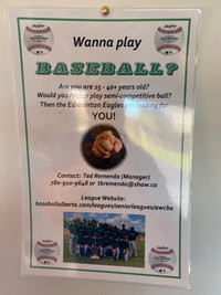 WANTED Baseball players for our Team.