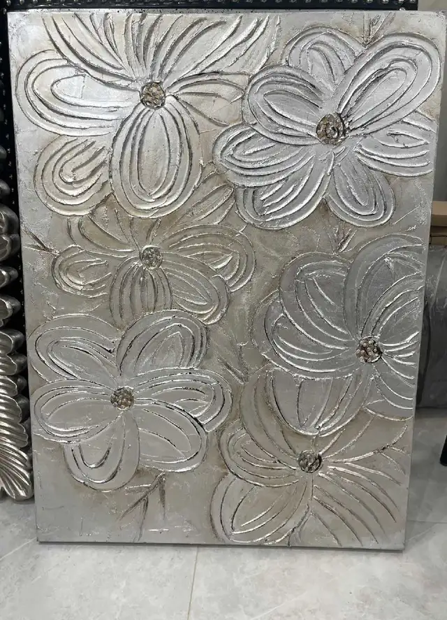 Metallic Floral Art Canvas in Home Décor & Accents in City of Toronto - Image 3