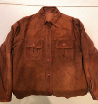 Leather jacket/shirt - Unisex - Brown