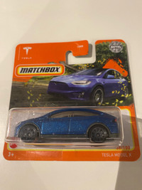 Matchbox Tesla Model X Blue Short Card 