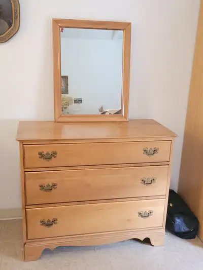 Antique dresser and mirror, View more