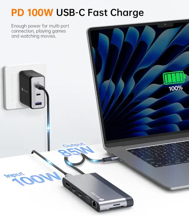 NOVOO USB C Docking Station 4 Monitors 14-in-1 in Cables & Connectors in City of Toronto - Image 7