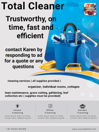 Cleaning, lawn, organizing and gardening