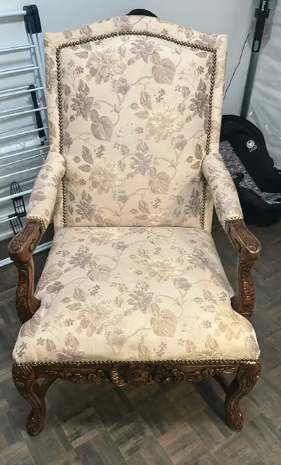 refurbished and upholstered chair, View more