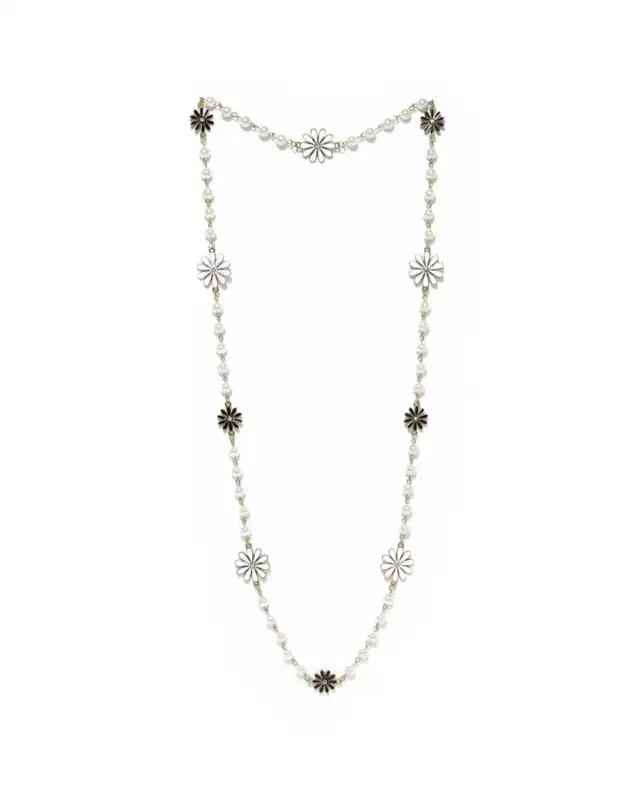 *New* Betsey Johnson Flower Cluster Pearly Necklace 19" long