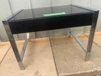 Metal and glass side table