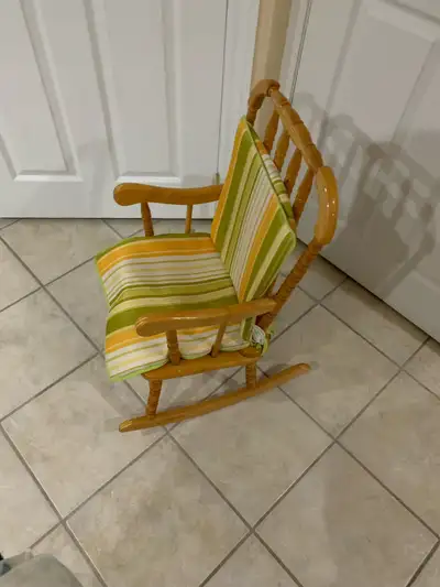 Antique Kids rocking chair with cushion, View more